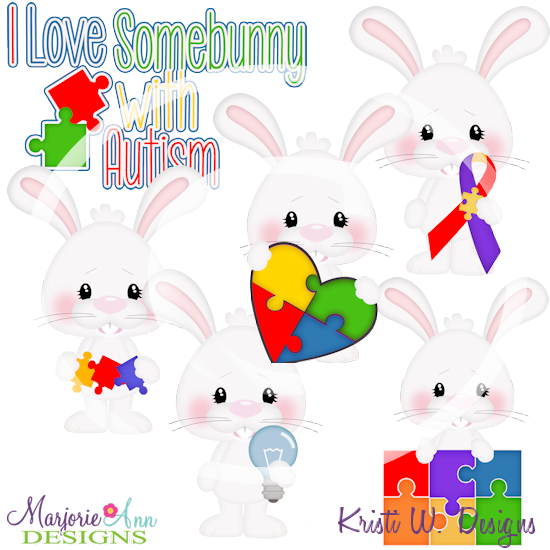 I Love Somebunny With Autism SVG Cutting Files +Clipart - Click Image to Close